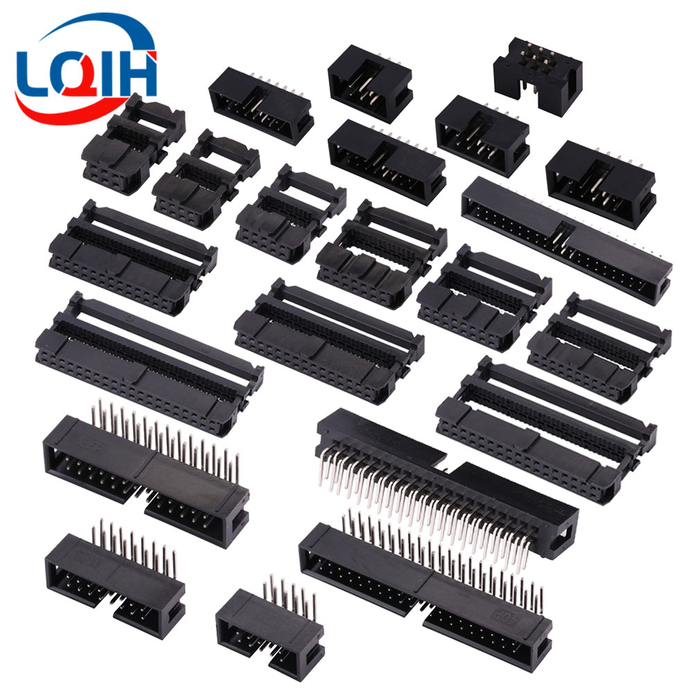 Male Female Header Pin - 2.54Mm Pitch FC 6/8/10/12/14/16/18/20/24/26/30/34/40/50/60/64Pin Perempuan Konektor