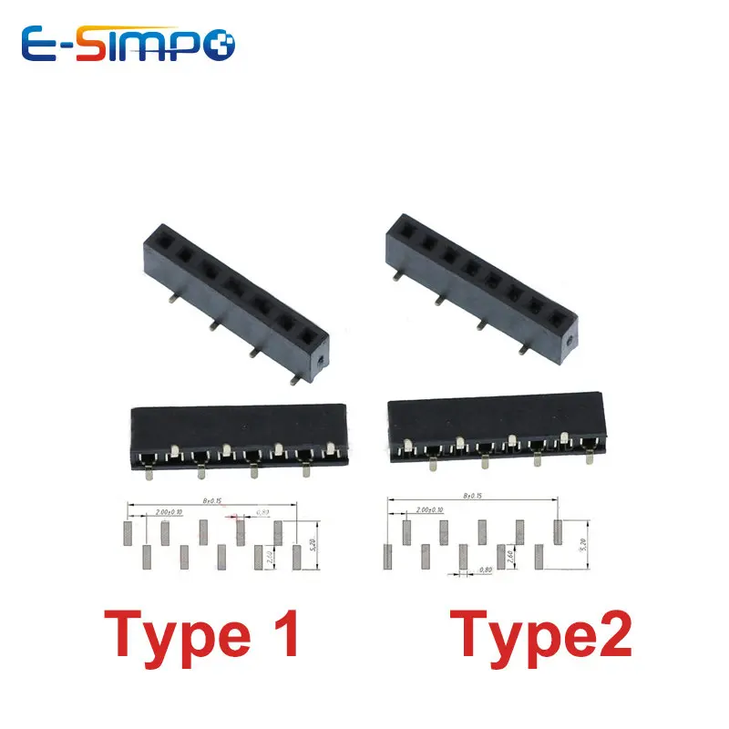 Male Female Header Pin - 10 Buah 2.0Mm Pitch SMD 1*3P4P5P6P8P10P12P20P
