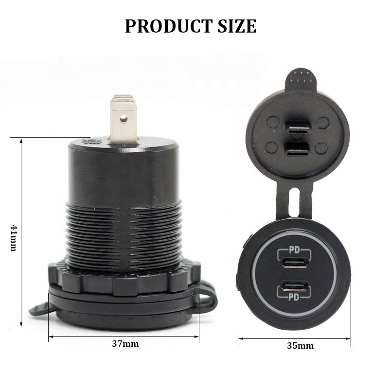 Soket Charger Mobil USB C 12V  - Diy Marine Electronics ulasan dan harga