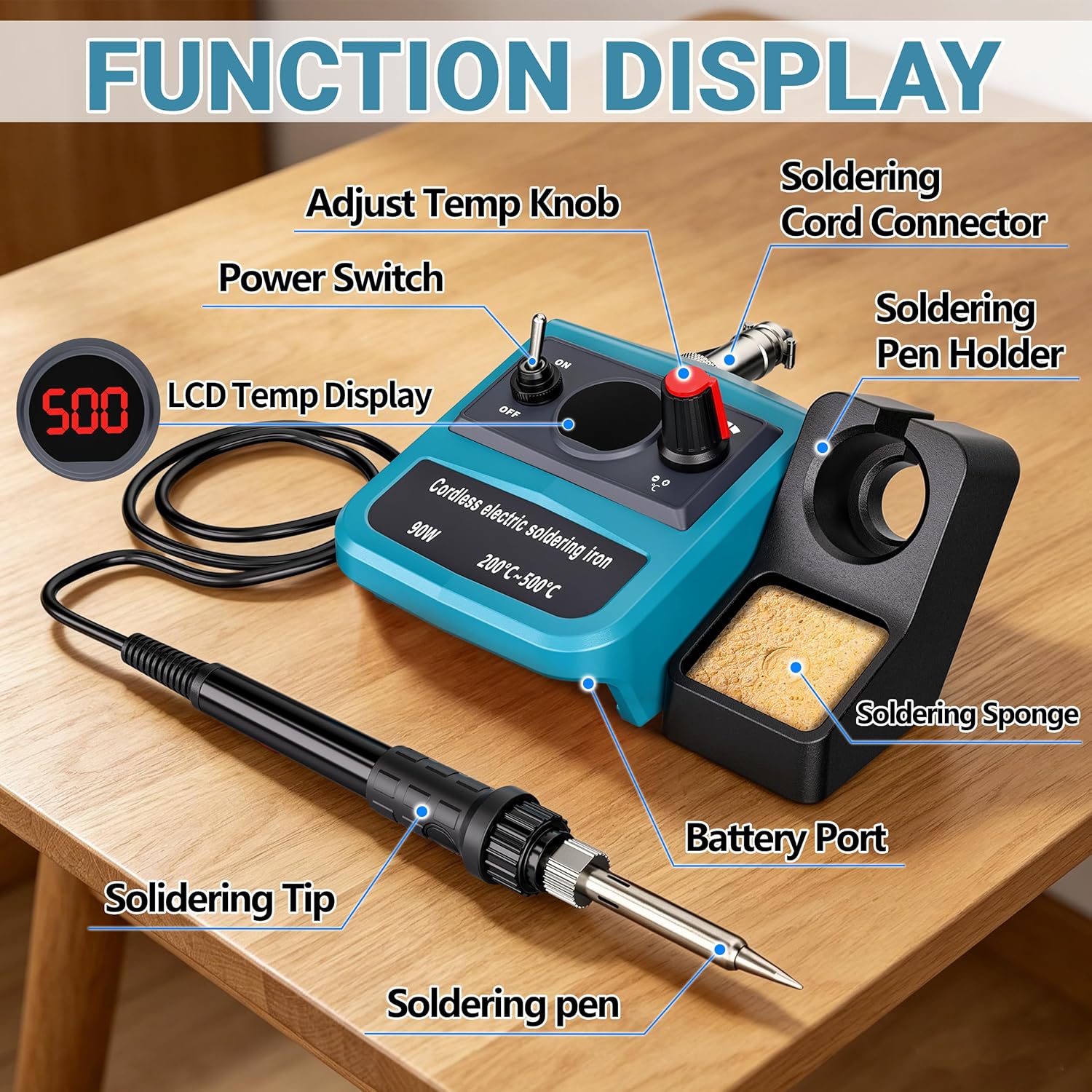 Kit Besi Solder Digital LED 90 - Diy Electronics Tool Kit ulasan dan harga