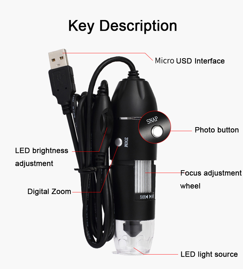 Mikroskop Digital USB 500X/100 - Diy Electronics Microscope ulasan dan harga